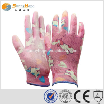 sunnyhope Pu Coated Nylon kids garden gloves bulk